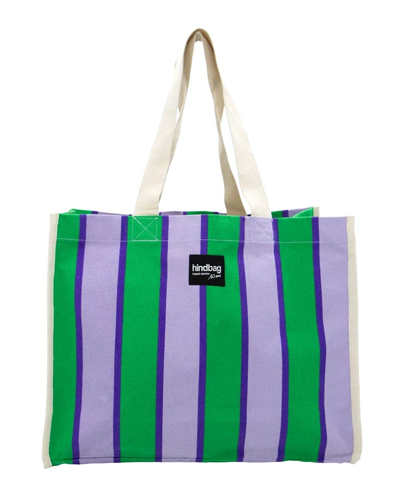 Shopper Cabas Gestreift Grün