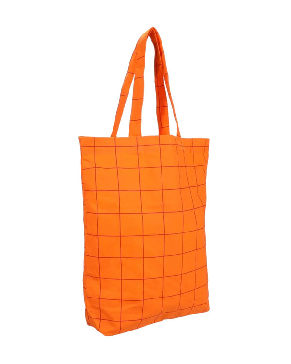 Shopper Baumwolle Grid Flame Orange