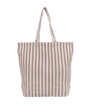 Großer Baumwoll-Shopper Natural Stripes Sand