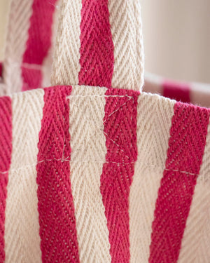 Shopper Natural Baumwolle Streifen Pink Stripes