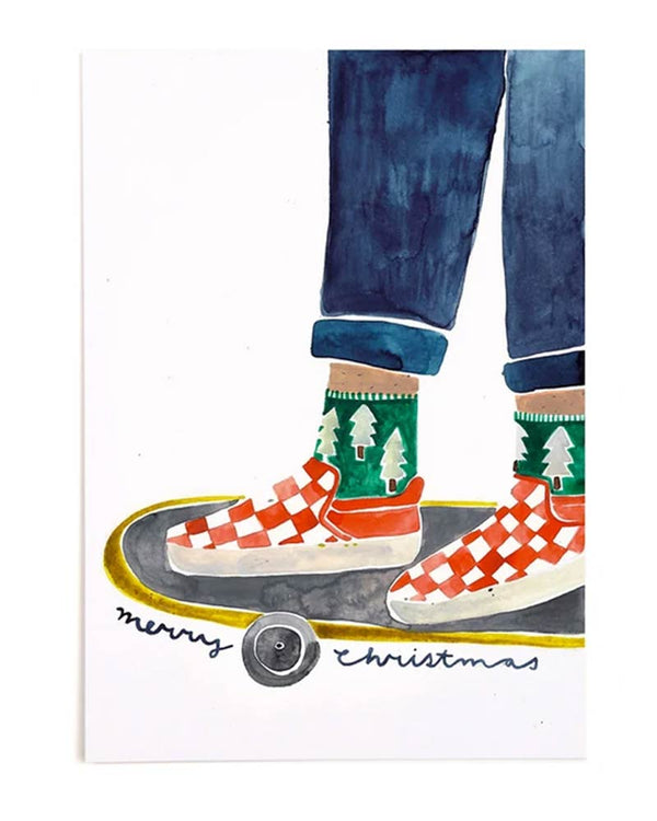 Gretas Schwester - Skating Christmas Postkarte
