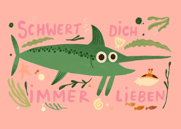 Schwert dich immer lieben Postkarte
