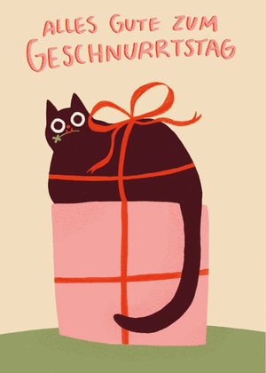 Alles Gute zum Geschnurrtstag Postkarte - Slinga Illustration