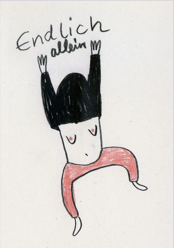 Endlich allein Postkarte - Slinga Illustration