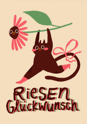 Riesen Glückwunsch Postkarte - Slinga Illustration
