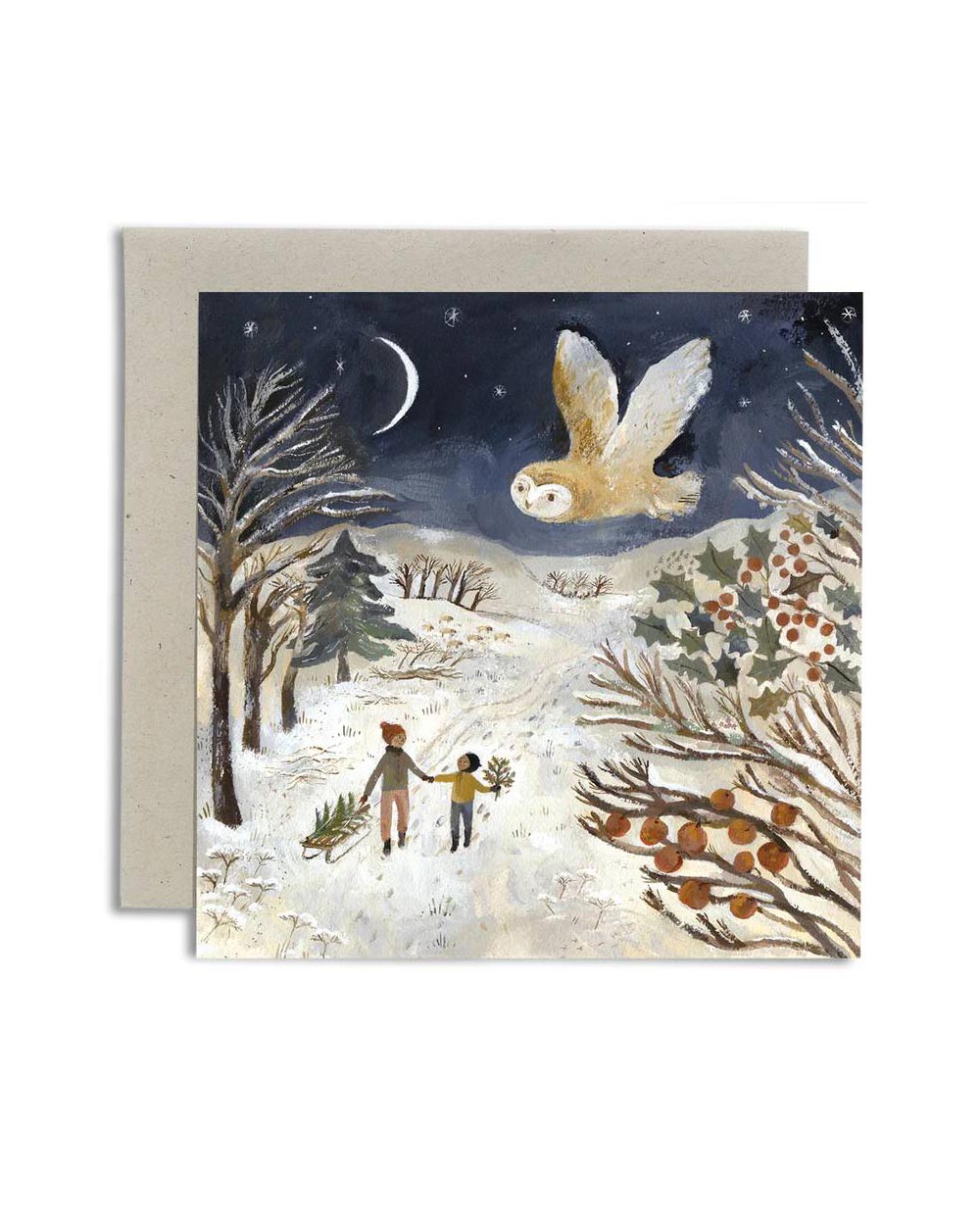 Treading Softly Into Winter Klappkarte