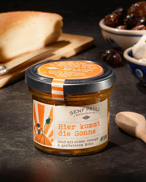 Hier kommt die Sonne: Senf mit süßer Orange & geröstetem Mohn