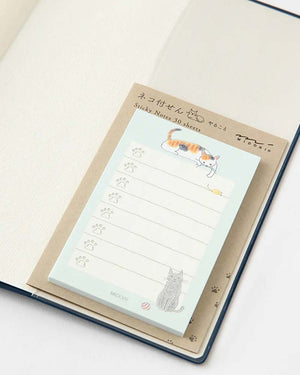 Midori Sticky Notes To Do Cat Blue