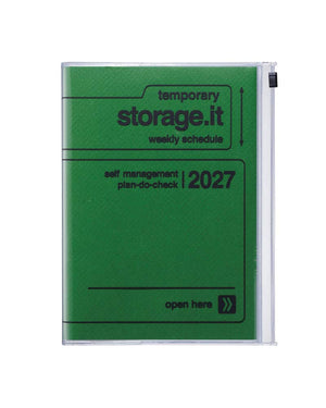Mark's Diary A5 Storage.it 2026/2027 Green