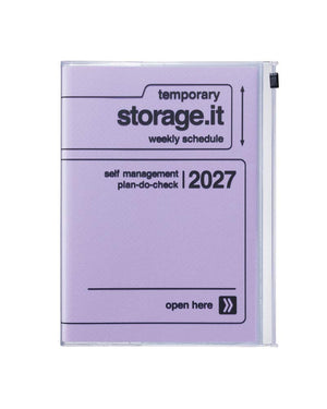 Mark's Diary A5 Storage.it 2026/2027 Kalender Lavender