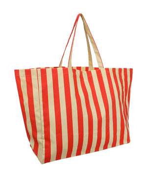 Strandtasche Streifen Vanilla-Poppy-Red