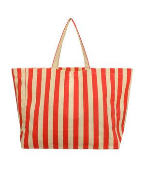 Strandtasche Streifen Vanilla-Poppy-Red
