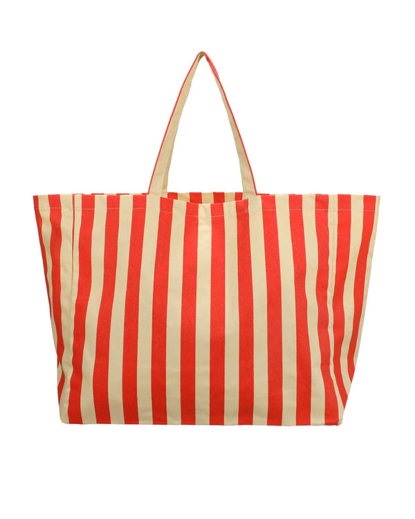 Strandtasche Streifen Vanilla-Poppy-Red