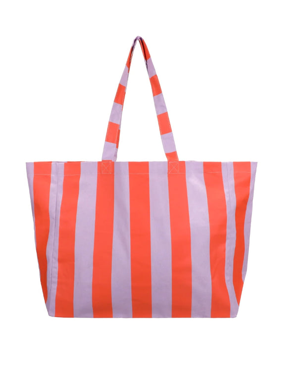 Strandtasche Streifen Campfire Orange - Dewy Lilac