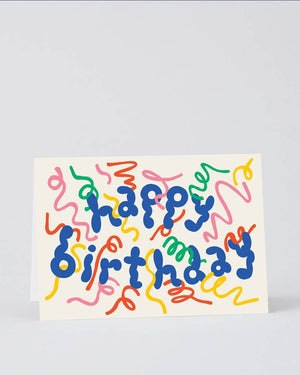 Wrap - Happy Birthday Streamers Embossed Klappkarte
