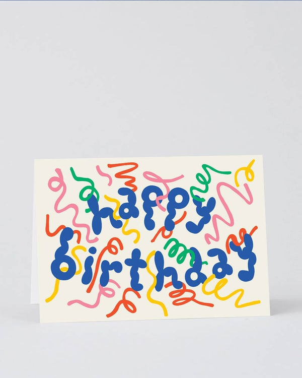 Wrap - Happy Birthday Streamers Embossed Klappkarte