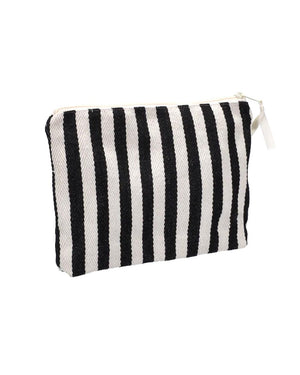 Kulturbeutel Stripes Natural Schwarz
