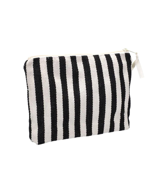 Kulturbeutel Stripes Natural Schwarz