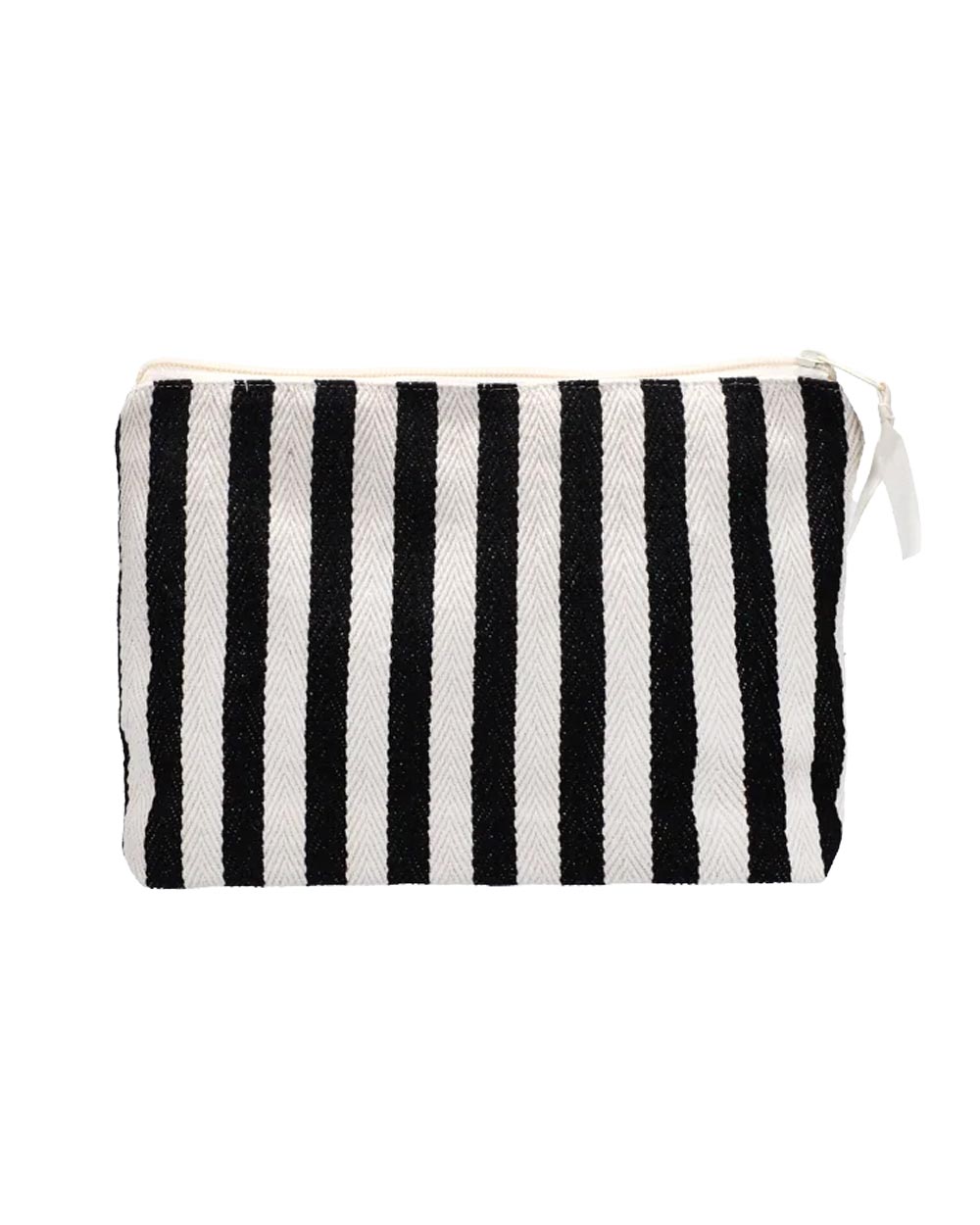Kulturbeutel Stripes Natural Schwarz