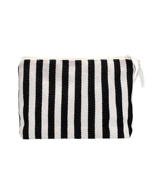 Kulturbeutel Stripes Natural Schwarz