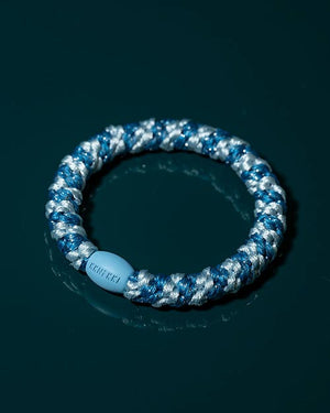 Kknekki Haargummi Stripe Baby Blue Glitter