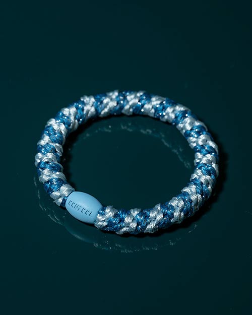 Kknekki Haargummi Stripe Baby Blue Glitter