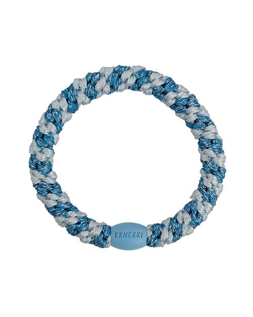 Kknekki Haargummi Stripe Baby Blue Glitter