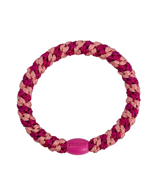 Kknekki Haargummi Stripe Faded Rose Electric Pink Glitter