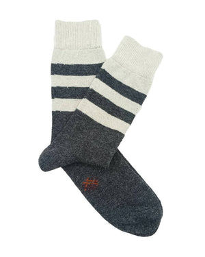 Bio-Lammwollsocken Striped Dark Grey Optic
