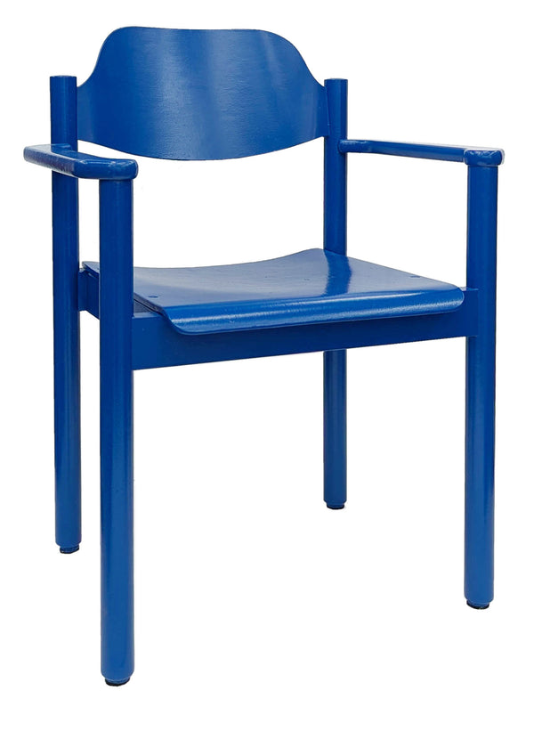Stuhl 19 dunkelblau mit Armlehne