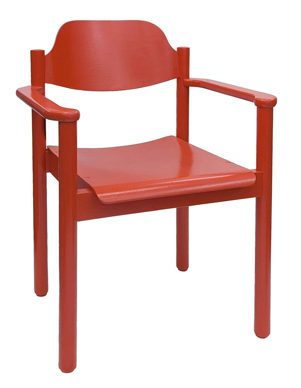 Stuhl 18 rot mit Armlehne