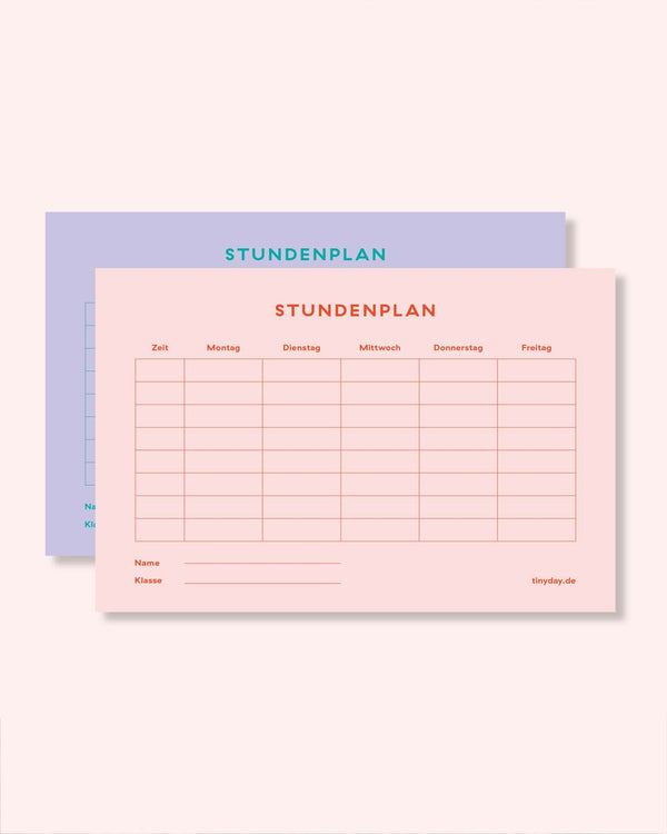 Stundenplan A5 beidseitig Rosa-Flieder