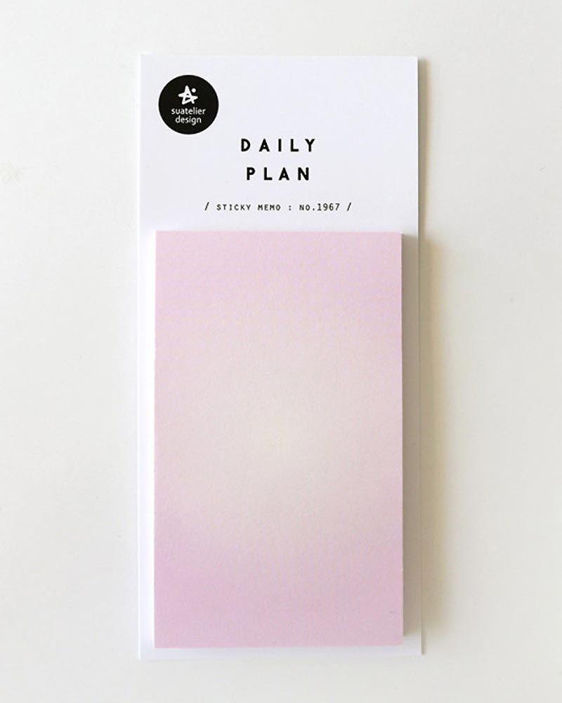 Suatelier Sticky Memo Daily Plan No. 53: Selbstklebendes Notizblock-Set, 40 Blätter, 6x10 cm, ideal für tägliche Planung und Erinnerungen, hergestellt in Südkorea.