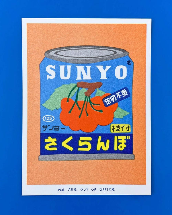 Dose mit Kirschen Risodruck