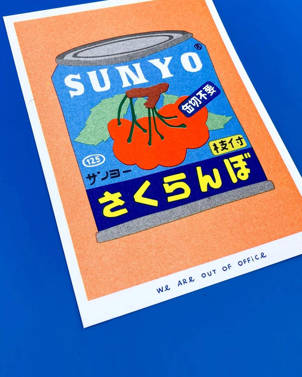 Dose mit Kirschen Risodruck