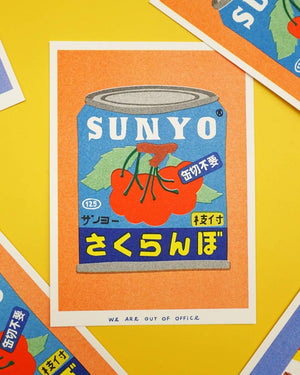 Dose mit Kirschen Risodruck