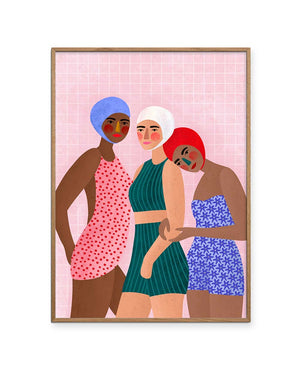 Swimming Girls Poster - Bea Müller (30x40cm)