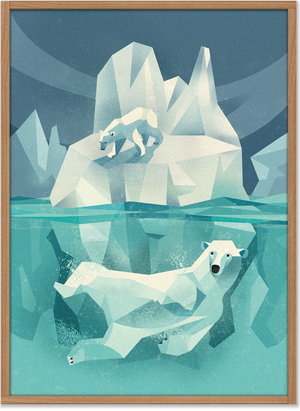 Swimming Polar Bear Poster (50 x 70 cm)