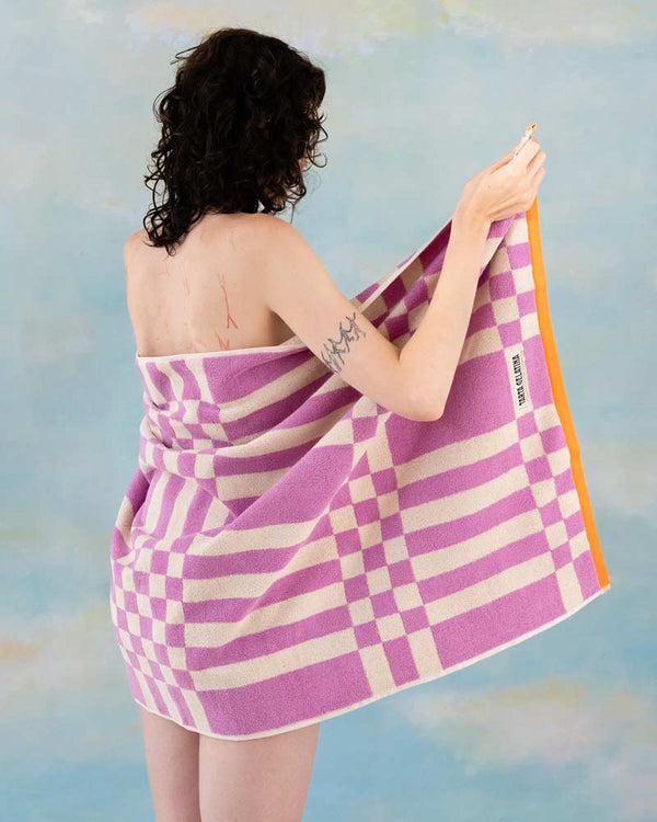 Tarta Gelatina - Badetuch Marina Stripe Magenta