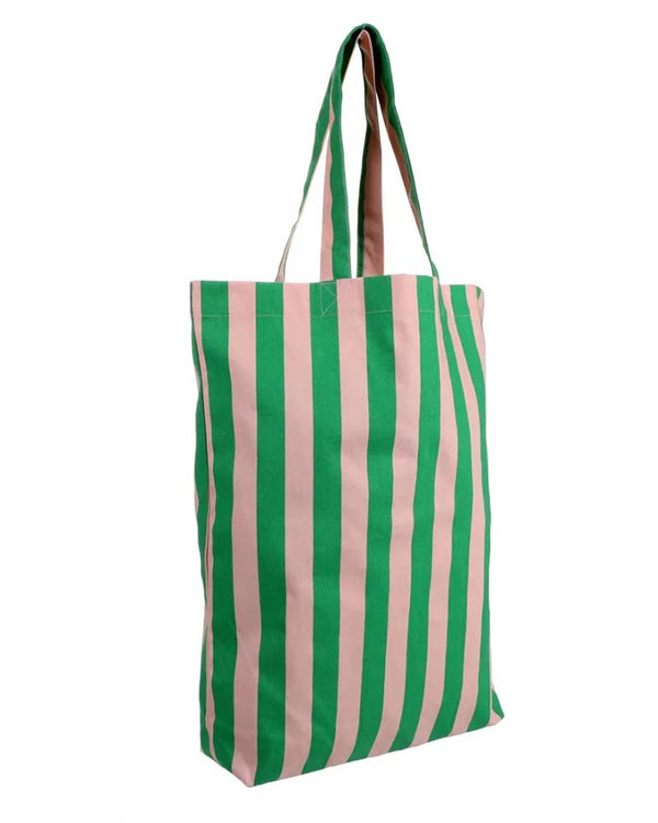Shopper Baumwolle Streifen Grass Green Soft Pink