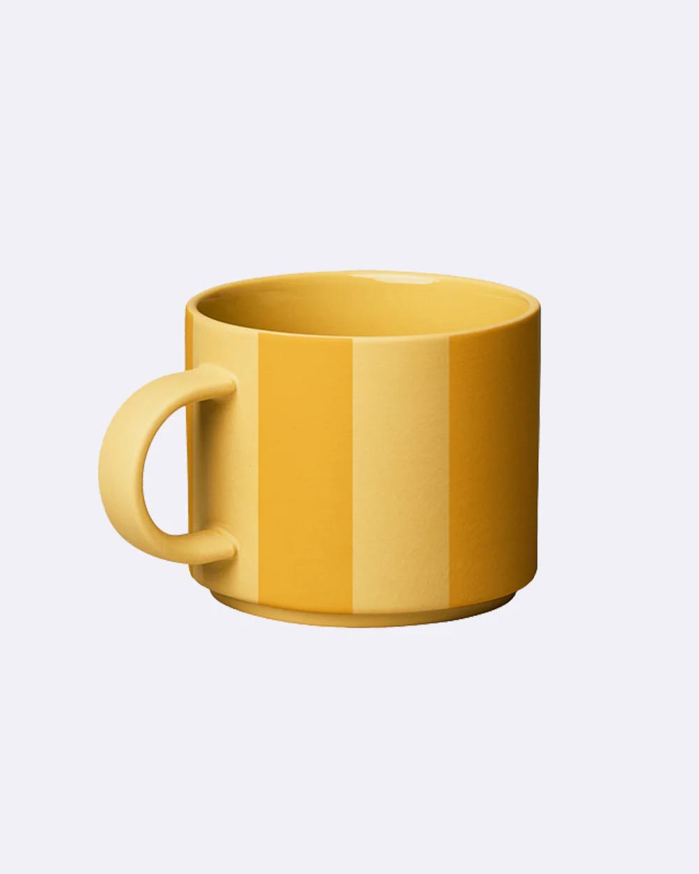 Chic.Mic Good Mood Tasse Lemonade Striped: Keramiktasse mit gelben Streifen, 280 ml, aus durchgefärbtem Porzellan, ideal für Kaffee oder Tee, spülmaschinenfest, mikrowellengeeignet.