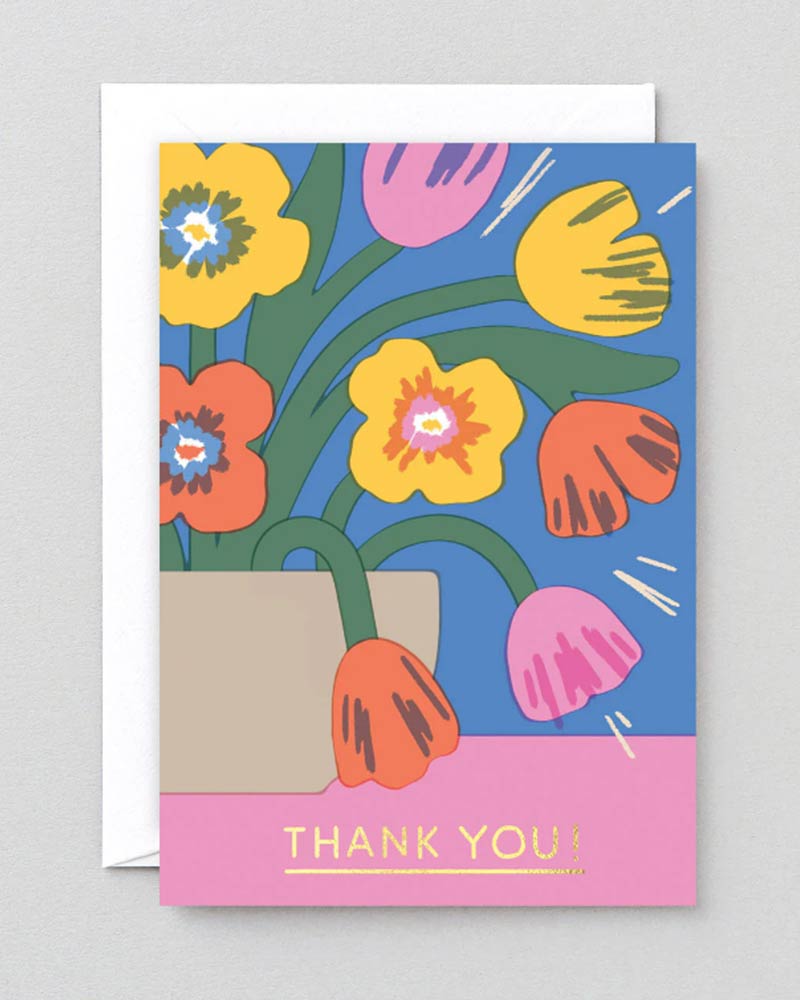 Wrap Thank You Tulips Klappkarte