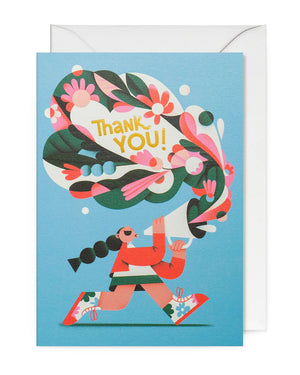 Floral Flourish Megaphone  - Thank You Klappkarte