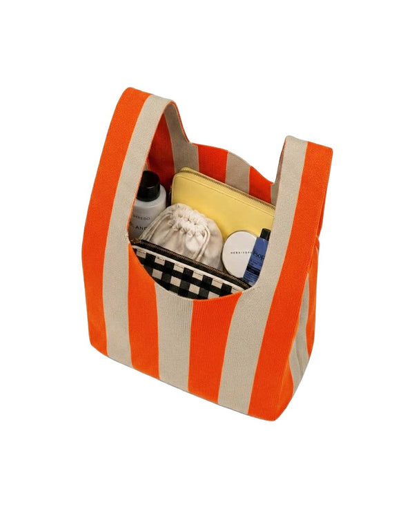 Tokeii Knit Studio - Strickshopper Small Classic Stripe Neon Orange Beige