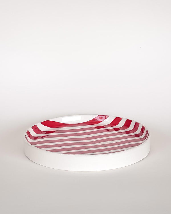 Teller klein Stripes Tramonto Red