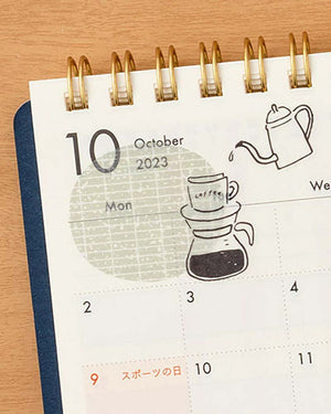 Midori Sticker Two Sheets Monotone Café