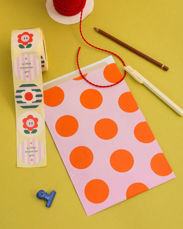 Flache Geschenktüte Lottie Dottie Pink Cherub + Blood Orange (5er Pack)