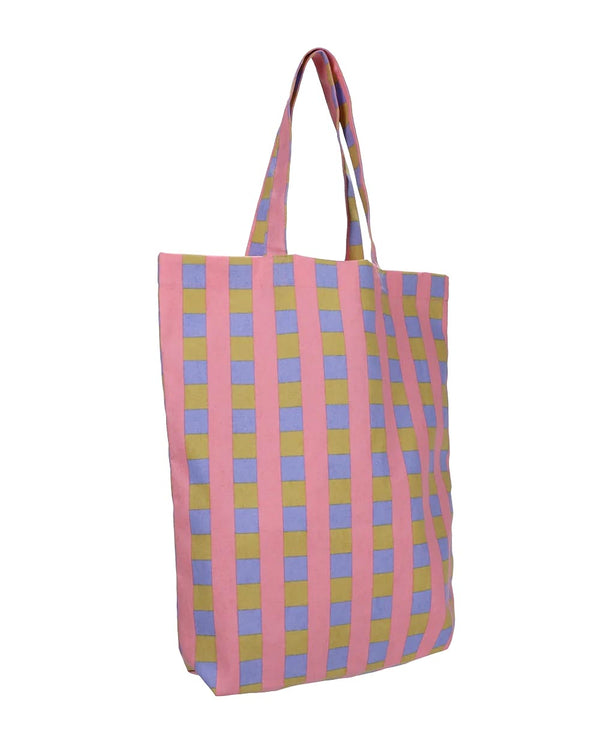 Baumwoll-Shopper Weave Seaweed Grapefruit Cornflower