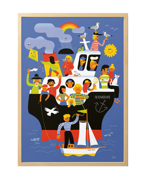 Hamburg Wimmelschiff Poster 50x70cm