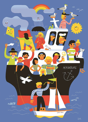 Hamburg Wimmelschiff Postkarte